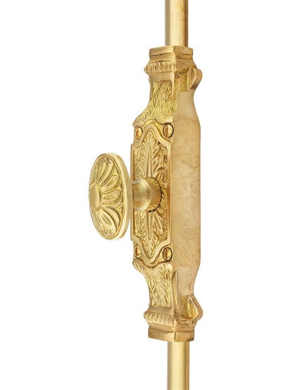 Floral Brass Cremone Bolt - 6-Foot Length.